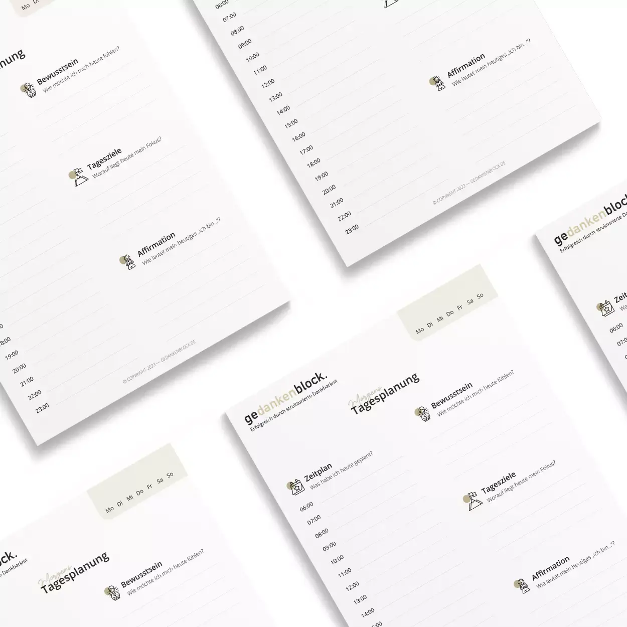 gedankenblock. - Notizblock »Planner« (DIN A5) - Zeitplan und Affirmation 6