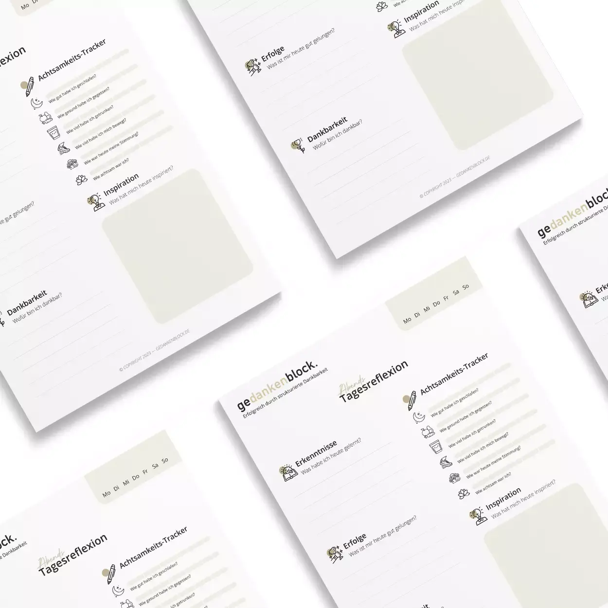 gedankenblock. - Notizblock »Reflection« (DIN A5) - Vorteilspaket 6