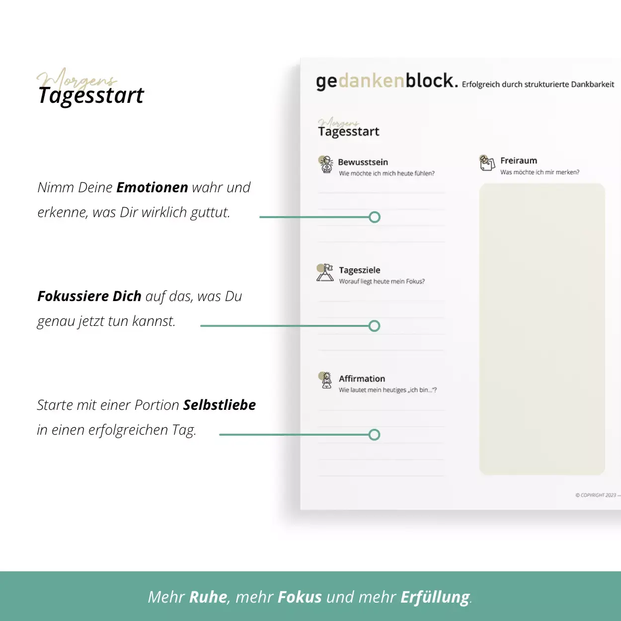 gedankenblock. - Notizblock »Growth Mindset« (DIN A4) - Dankbarkeit und Erfolge 3